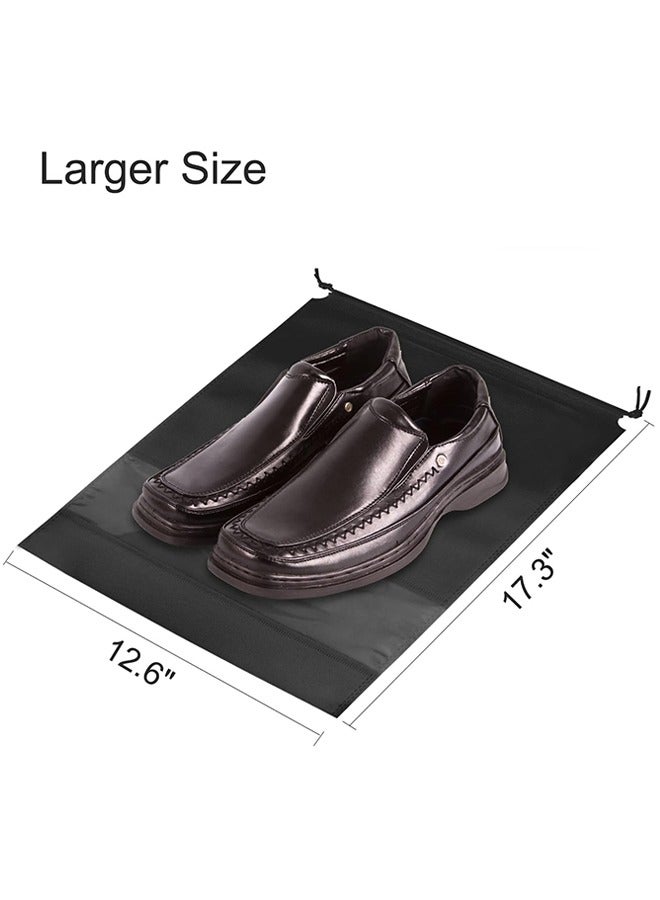 20PCS Travel Shoe Bags with Rope Large Shoes Storage Organizers Pouch for Men and Women Clear Drawstring Bags, Black Grey - Image 2